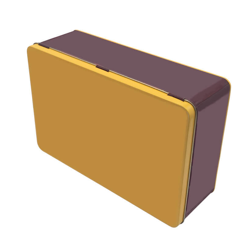 Two Color Printing Hinged Lid Rectangle Tin Boxes (1)