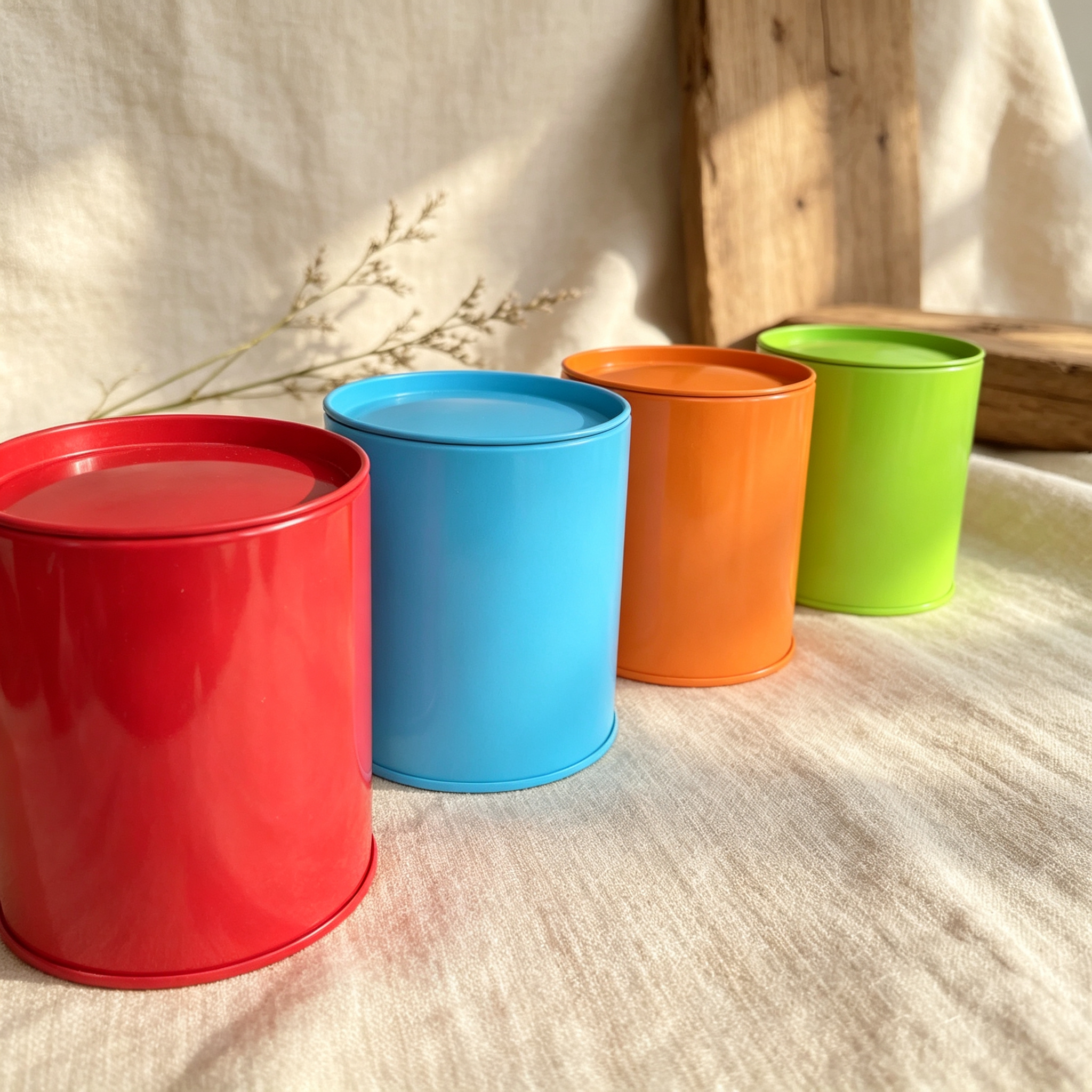 Colorful Round Metal Tinplate Matcha Storage Tin Can (2) Colorful Round Metal Tinplate Matcha Storage Tin Can (2)