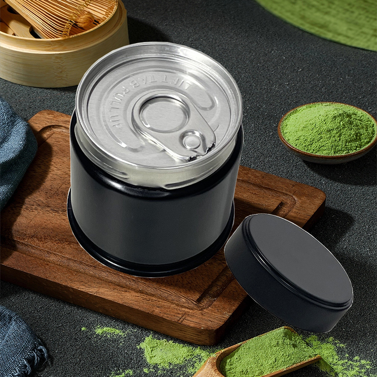 White and Black Matcha Wholesale Tin Can (2)